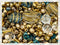 2.1oz (60 g) Mix of Unique Czech Bohemia Glass Pressed Beads, Rocailles, Aztec Pale Gold Crystal, Matte and Glossy, Hand Made BCV...