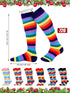 Unittype 6 Pair Rainbow Pride Knee High Socks for Women Striped Socks Long Socks Tube Socks Roller Skate Socks for Girls Youth Gift...