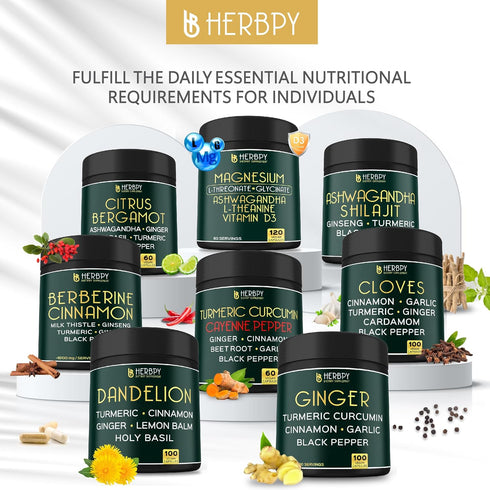 5in1 Ginger Supplement 7550mg with Ceylon Cinnamon, Turmeric Curcumin Root, Garlic Bulb & Black Pepper - Support Digestion, Immune & Heart Health ...