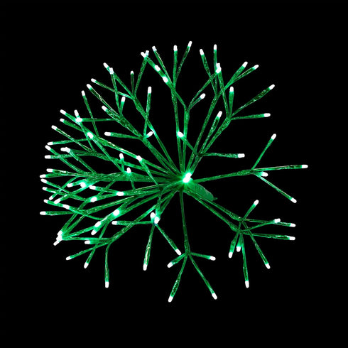 Alpine Corporation 16"H Indoor Holiday 3D Snowflake Hanging Ornament with LED Lights, Green , Christmas Decoration...