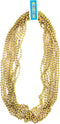 Metallic Beads Necklace, Individual and Assorted Colors, 33 inch (8mm beads) (12-Pack, Gold)...