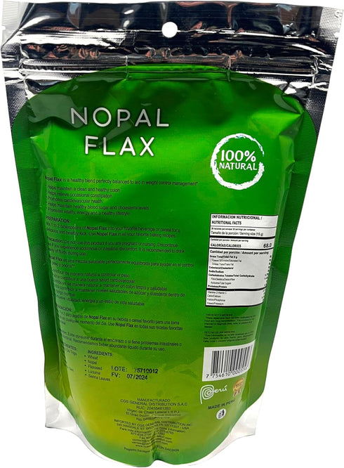 Nopal Flax Linaza Plus Original Colon Cleansing & Constipation (1LB) 100% Natural Blend of Ground Linaza -Senna- Lucuma- Prickly Pear (Nopal) Extr...