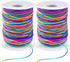 Elastic String Cord, Zealor 2 Roll 1 mm Elastic Thread Beading String Cord for Jewelry Making Bracelets Beading 100 Yards Each Roll (Rainbow)...