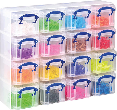 16 x 0.14 LITRE PLASTIC ORGANISER TOOL STORAGE BOX SET...