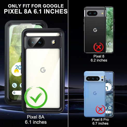 ANTSHARE for Google Pixel 8A Case, Pixel 8A Case Waterproof with Built-in Screen Protector, Full Body Sealed, Heavy Duty Shockproof Dustproof Snow...