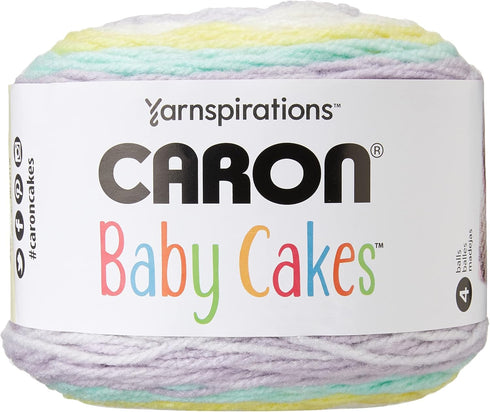 Caron Baby Cakes Self-Striping Yarn ~ 3.5 oz Cakes by The Each (Frosted Pansies)......