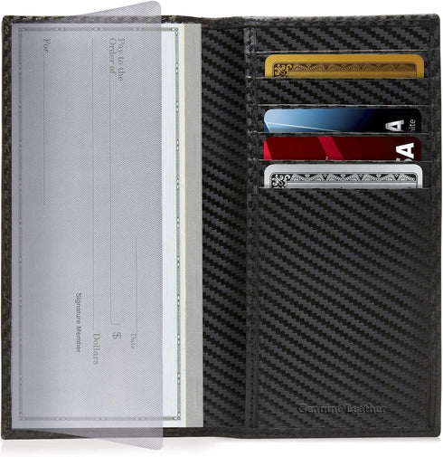 Access Denied Genuine Leather Checkbook Cover For Women & Men - Checkbook Holder For Duplicate Checks Card Wallet RFID...