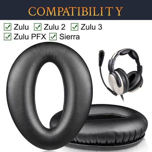 SOULWIT Professional Replacement Earpads Cushions for Lightspeed Zulu, Zulu2, Zulu3, Zulu PFX, Sierra Aviation Headset, Ear Pads with Softer Prote...