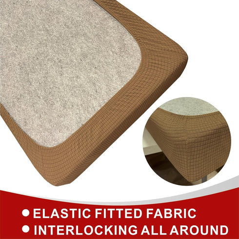 Dulepax RV Dinette Cushion Covers, Replacement Camper Cushions Cover, Camel Stretchable Fabric RV Dinette Seat Covers, Cushion Slipcovers for Trai...