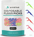 150 Travel Floss Picks Bulk - Multi-Color Easy Grip Disposable Floss Picks - Dental Floss Pick - Smooth Strong Dental Flossers for Teeth - Gently ...
