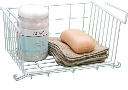 YBM HOME Under Shelf Storage Basket, 12-inch, White #1184...