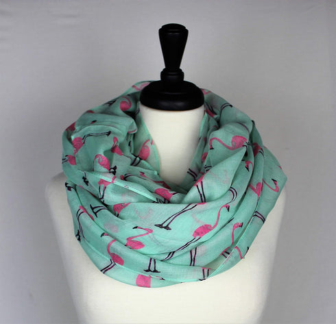 Flamingo Infinity Scarf Soft (Turquoise and Pink)...