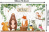 Woodland Baby Shower Backdrop 3.6 x 6 ft Woodland Jungle Animals Birthday Party Decorations Background for Safari Jungle Baby Shower Photography P...