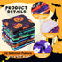 32 Pieces 10 x 10 Inches Halloween Fabric Holiday Quilting Fabric Halloween Fat Quarters Printed Fabric Sewing Craft Fabric Bat Pumpkin Ghost Skul...