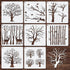 8 Pieces Reusable Tree Stencils Aspen Trees Stencils Reversed Branches Stencils Painting Tree Template Plastic Drawing Stencils for Canvas Wood Wa...