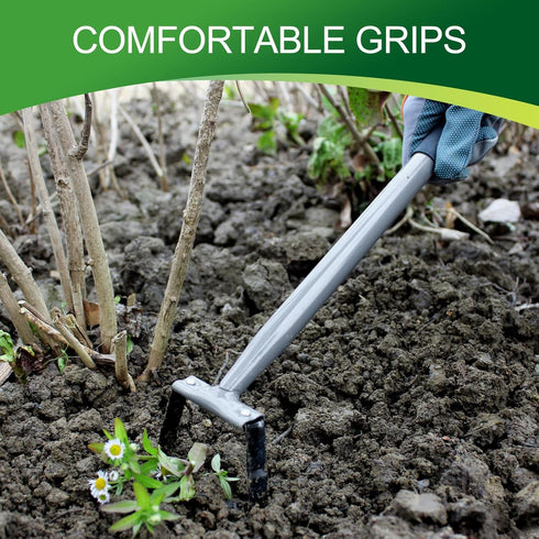 Walensee Mini Action Hoe for Weeding Stirrup Hoe Tools for Garden Hula-Ho with 14- Inch Scuffle Loop Hoe Gardening Weeder Cultivator, Sharp Durabl...