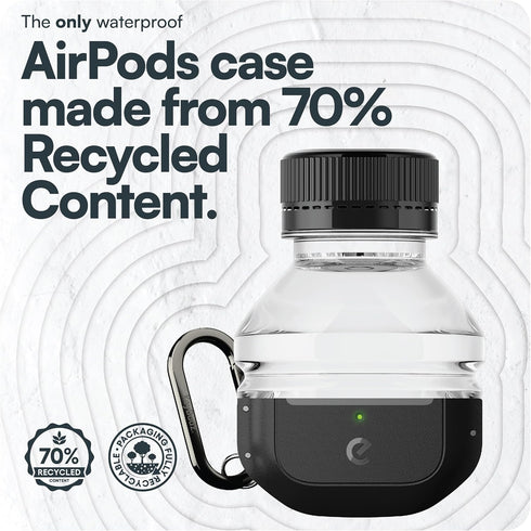 KeyBudz Waterproof Case for AirPods 3, Secure Hydro Latch Lock, Full-Body Rugged Protective Hard Shell Cover with Carabiner (Carbon Black)...