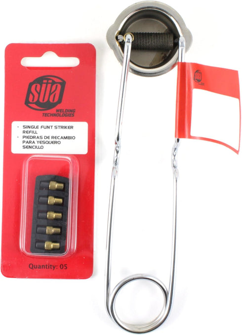 Single Flint Torch Striker/Spark Lighter + Replacement Flints (5 pkg)...