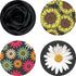 Multi-Function Cell Phone Stand, Sunflower Modern Grey Florals White Daisy Expanding Stand Grip for Smartphones and Tablets (4 Pack)...