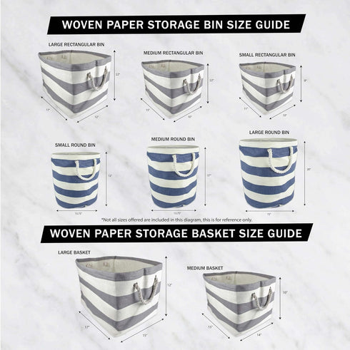 DII Woven Paper Storage Bin, Basketweave, Stone & Black, Large...