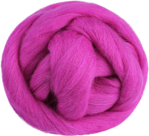 3.53oz Wool Roving Yarn, Wool Felting Supplies, Pure Wool, Chunky Yarn, Spinning Wool Roving for Needle Felting Wet Felting DIY Hand Spinning (Lig...