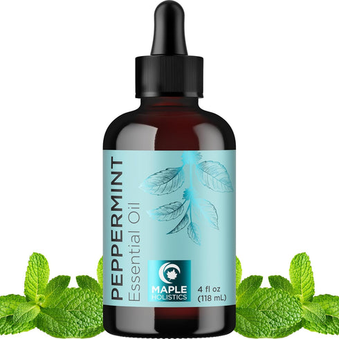 Peppermint Essential Oil for Diffuser Aromatherapy - 100% Pure Peppermint Oil for Hair Skin and Nails Plus Undiluted Refreshing Aromatherapy Essen...