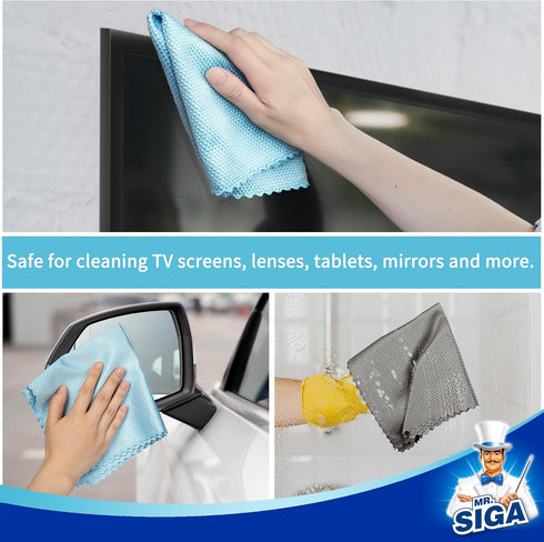 MR.SIGA Fish Scale Pattern Cleaning Cloths, Reusable Microfiber Cleaning Cloths, Lint Free Microfiber Kitchen Towels for Polishing, 10 Pack, 12.6 ...
