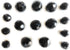 16 Jet Glass Black Buttons Faceted Set Black Ball Buttons for,Blouses, Shirts Etc...