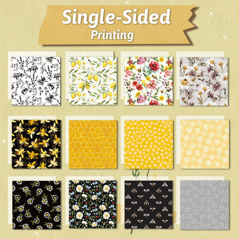 Scrapbook Paper Pad, 24 Sheets Scrapbooking Supplies Paper, 6"×6” Patterned Cardstock Paper, Cardmaking Craft Paper Pack for Planners Journals Bac...