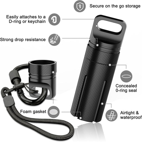 Aluminum Alloy Carrying Case Compatible with Ledger Nano X/S Plus YubiKey USB 5 5C NFC Nano, Waterproof & Shockproof USB Thumb Drive Device Storag...