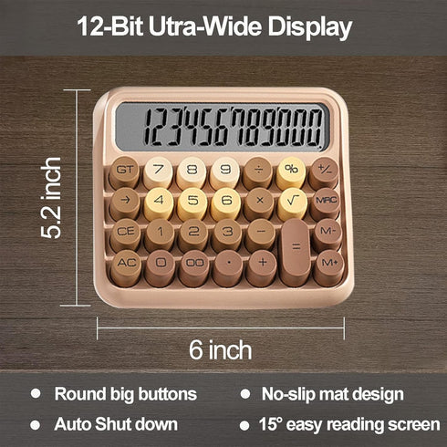 Calculators, Benkaim Desk Calculator,Basic Standard Calculator,12 Digit Large LCD Display Big Button Calculator for School, Home & Business Use (B...