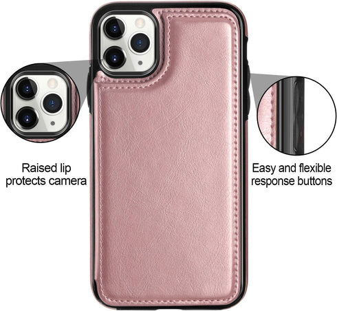 HianDier Wallet Case for iPhone 11 Pro Max Case Slim Protective Case with Credit Card Slot Holder Flip Folio Soft PU Leather Magnetic Closure Cove...