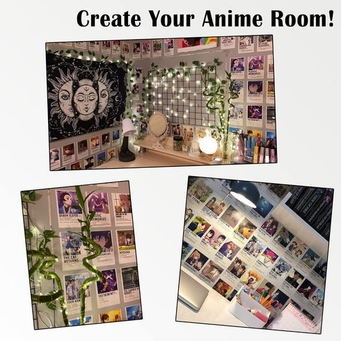 Anime Posters for Anime Room Decor, Anime Room Stuff for Bedroom, 60pcs Anime Wall Decor for Anime Wall Art, Cute Anime and Manga Wall Collage, Ae...