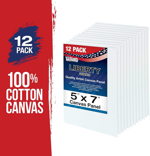 US Art Supply 5 X 7 inch Professional Artist Quality Acid Free Canvas Panels 12-Pack (1 Full Case of 12 Single Canvas Panels)...