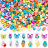 SEPGLITTER Easter Polymer Clay Beads,300pcs Bunny Flowers Carrots Eggs Butterflies Mixed Spacer Beads for Spring Easter Jewelry Making DIY Bracele...
