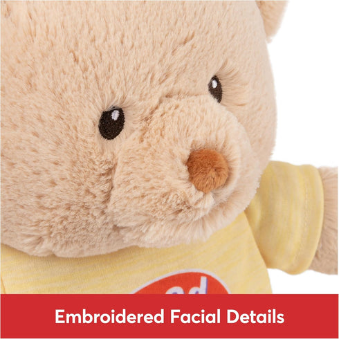 GUND “Good Vibes” Sustainable Message Bear with Yellow T-Shirt, Teddy Bear Made from 100% Recycled Materials for Ages 1 and Up, Tan, 12”...