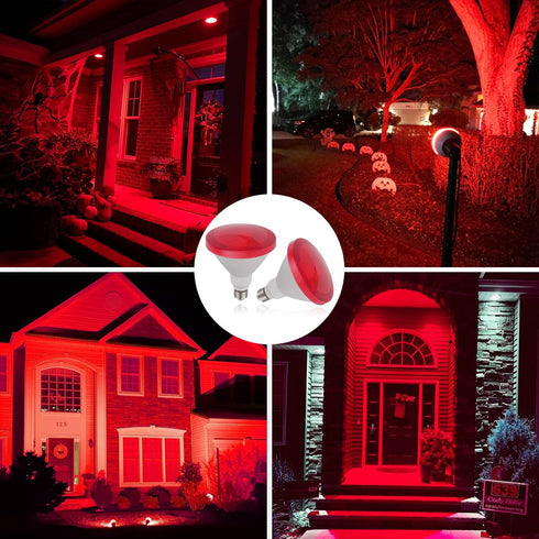 CICINY Par38 Red Flood Light Bulb - 15W (100Watt Equivalent) - E26 Base Red LED Flood Lights 2 Pack, Party Decoration, Porch, Home Lighting, Holid...
