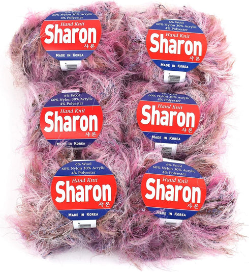 Sharon Soft Feather Fur Yarn 6 Skeins Total 10.5 oz (300g) (Light Violet Mix)......