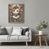 Posterizer 1 pcs- Abstract white cat in the middle of red flowers-Art for Animal Lovers-Floral Botanical Art- Gift for Men Women Teens-Living Room...