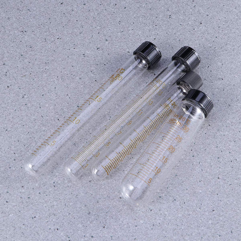 8 Pcs Tubes Graduated Glass Test Tubes with Screw Caps Calibration Test Tubes 10ml 15ml 20ml 30ml...