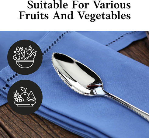 Artaste Rain 18/10 Stainless Steel (Silver (Set of 6), Grapefruit Spoon (6.35-Inch))...