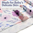 Newborn Baby Girl Receiving Blanket Swaddle Blanket Stretchy Knit Swaddle Set with Matching Headband Beanie with a Name Card (Pink and Purple Flor...