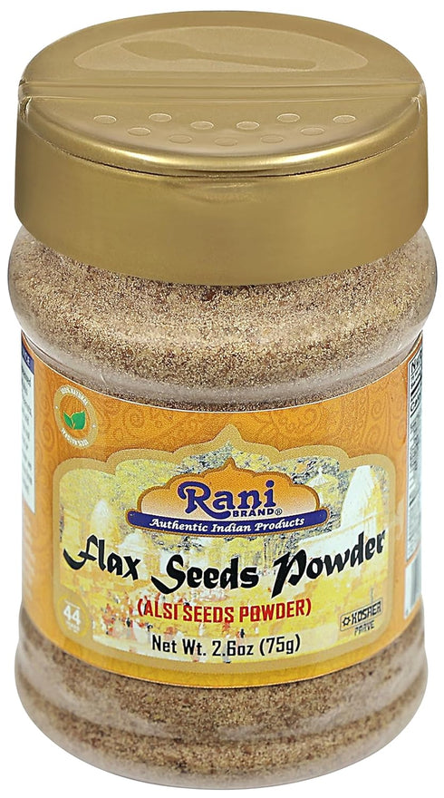 Rani Flax Seeds Powder (Alsi, Linum usitatissimum) 2.6oz (75g) PET Jar ~ All Natural | Gluten Friendly | Non-GMO | Vegan | Kosher | Indian Origin...