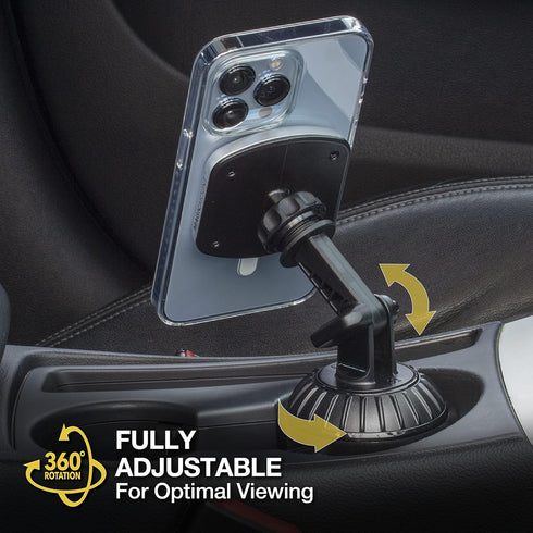 Scosche MP2CUPM-SP MagicMount Pro2 Cup Holder Magnetic Cell Phone Holder Car Mount Kit Compatible with MagSafe, iPhones, Galaxy, Pixel & All Smart...
