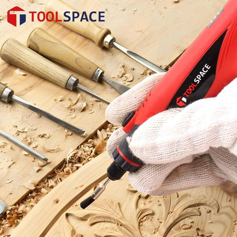 TOOLSPACE 4V Cordless Rotary Tool Kit with 69 Accessories, 6 Variable Speeds and USB Charging, Ideal for Carving, Engraving, Sanding, Polishing an...