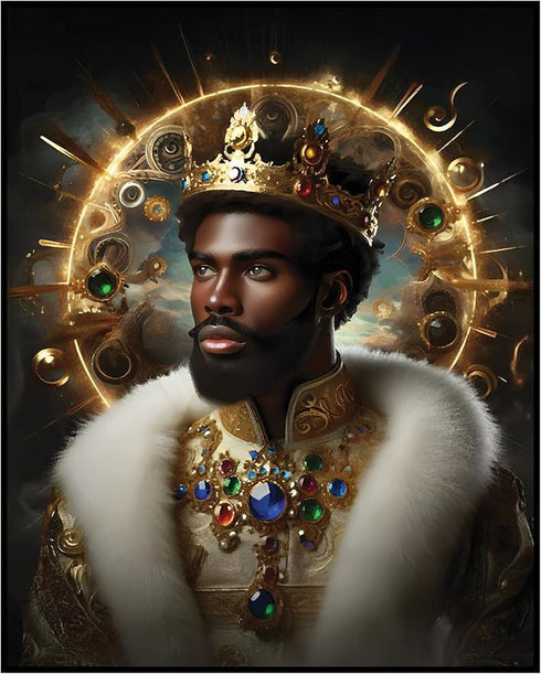 Posterizer 1 pcs-Abstract African King-chic motivating home decor-Afro-American Art Collection-Men's Art Collection-Decor for Game Room or Man Cav...