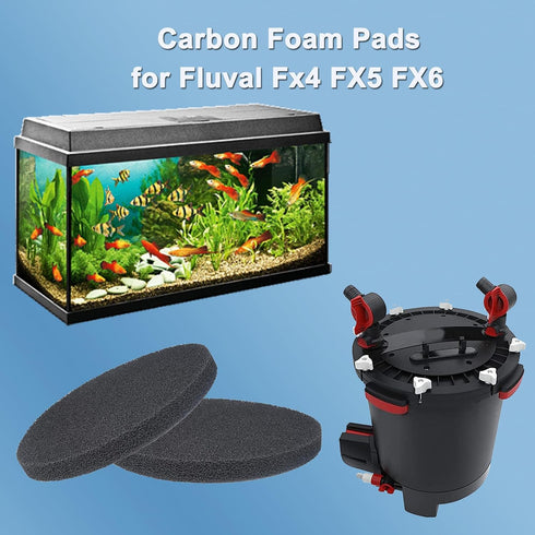 6 Pcs Carbon Foam Pads for Fluval Fx4 FX5 FX6 Canister Filter Aquarium Filter Sponge Replacement...