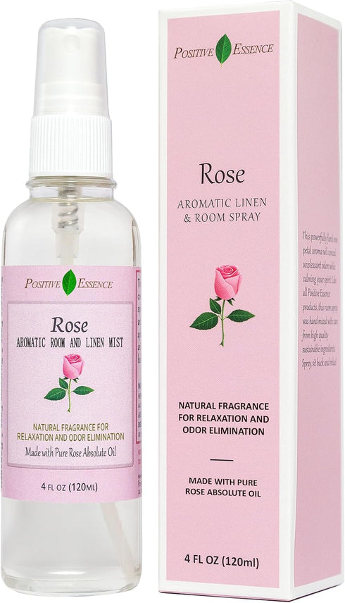 Rose Linen and Room Spray, Natural Pillow Spray Made with Pure Rose Essential Oils, Relaxing Home Fragrance...