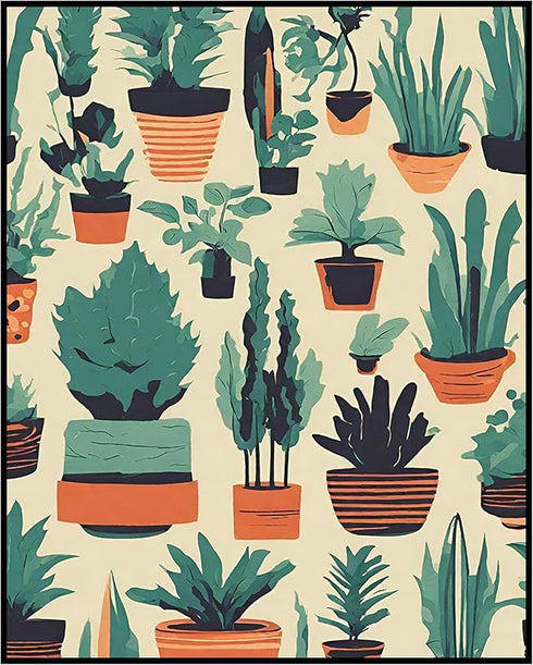 Posterizer 1 pcs-plants pots cactus cute art for plant lovers 7-Floral & Botanical Art-GIft for Men Women Teens-Decor for Home & Office- unframed ...