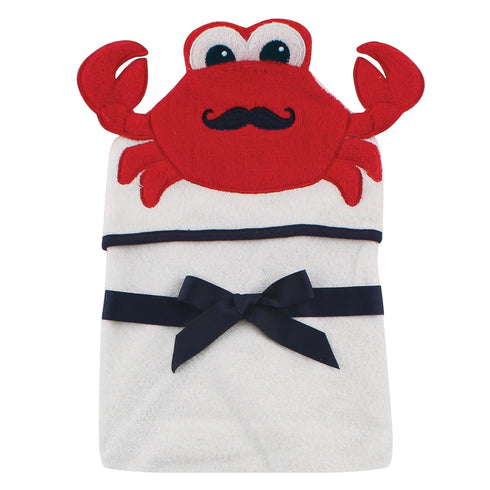 Hudson Baby Unisex Baby Cotton Animal Face Hooded Towel, Mr Crab, One Size...